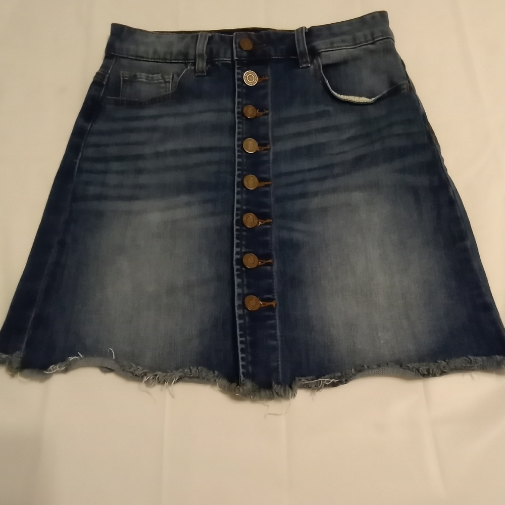 Indigo Rein Button up Jean Skirt